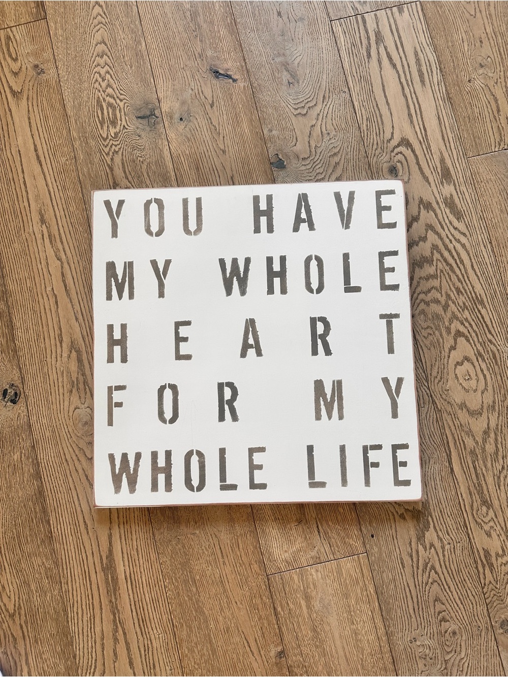 White and Brown 'You Have My Whole Heart' Wall Art